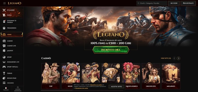 Scopri il mondo di Legiano, il Casino Online con Bonus Attraenti